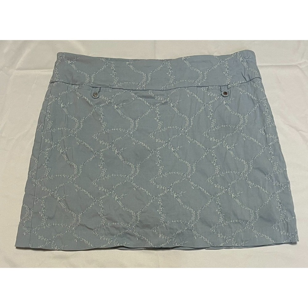 ATTYRE NEW YORK WOMENS LIGHT BLUE EMBROIDERED STRETCH‎ SKORT SIZE 12P